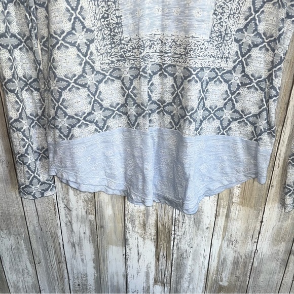 Lucky Brand Light Blue Boho Bandana Long Sleeve - Picture 3 of 5